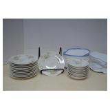 Lot Limoges France Floral Snack Plates & Bowls Set