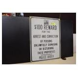 Vintage  'The Dodge Boys' Metal Reward  Sign