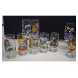 7 Vintage SMURF Glasses & Two Other Collectible