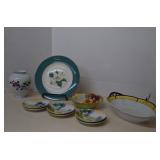 Vintage MISC Lot Scenic Hand Painted Small Plates