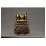 Avon Gold Tone Owl Brooch/Solid Perfume