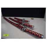 Red Dragon Samurai Katana Set -Small Ones Case Is