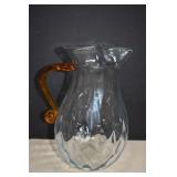 Vtg. Blenko #9529 10' Diamond Optic Pitcher With