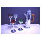Vtg. Farber Bros,Art Deco Cordial Glasses and