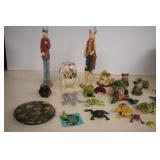 Frog Collection And Abalone Paper Weights