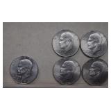 (1) 1974 & (4) 1976D Eisenhower Dollars