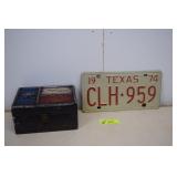 1974 Vintage Texas License Plate & Texas Flag