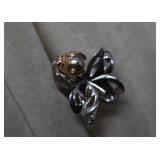 Mikimoto 'K18'  Lady Bug/Pearl Body on Flower