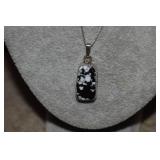 Sterling Box Chain&Silver Color White Buffalo Pend