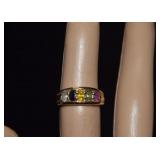 14K Gold & Semi-Precious Stone Ring Sz 5-1/4