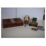 Hand Carved Wooden Trinket Box With Inlay