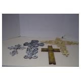 Lot MISC Metal Cross Wall Art  Home Decor