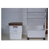 4 Storage Boxes And Rolling Storage Cart