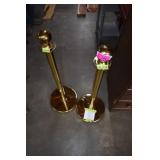 Pair Of Gold-Toned Stanchions 36' Tall