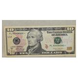 2017A Unc $10 Fed. Reserve Star Note(Low Serial #)