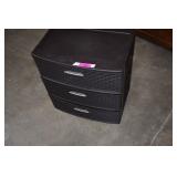3 Drawer Plastic Brown Storage
