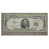 1963 $5 U.S. Note  Red Seal  Granahan/Dillon