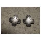 Sterling Clip Earrings    Marked Mexico