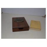 Wooden Keepsake Box W/ Ornate Metal Design -