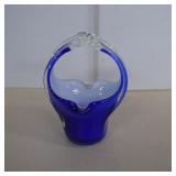 Murano Royal Blue /White Cased Basket