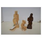 Vintage Hand Carved Wood Figurines