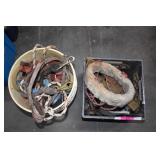 Bucket And Crate Of Horse Items