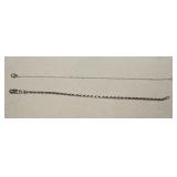 Sterling Italy Rope Bracelet & Delicate Link