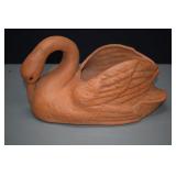 Vintage Tecate Ceramics Unglazed Terracotta Swan