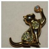Landau Cat w/ Ball Brooch