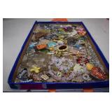 Tray Full Of Fashion Jewelry Pendants, Brooches &