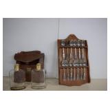 Vintage Travel Bar Set/ State Spoon Collection