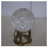 Heavy Crystal Ball / Ornate Brass Stand
