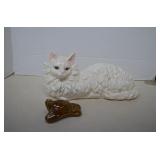 Lot Vintage Large Cat Figurine & Horned Toad -