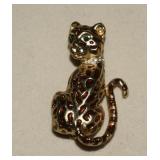 Leopard Brooch w/ Rhinestons