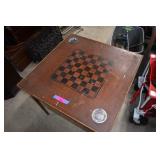 Old Wooden Table Made For Chess