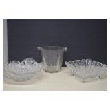 Lot Vintage Clear Glass Ice Bucket MORE