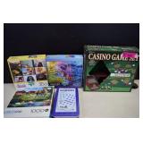 Casino Game Set, Dominoes, & Puzzles