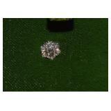 14K Gold Tie Tac & Clear Stone in Box