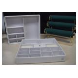 2 Jewelry Tray Organizers & Velvet Detachable