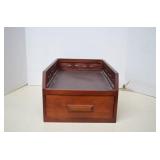 Dark Wood Basket Document Tray
