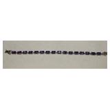Silver Color Bracelet w/ Purple Tourmaline