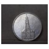 1934D Third Reich Germany  5 Silver Reichmarks