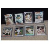 Eight 70's Yankee Baseball Cards in Sleeves