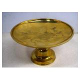 Heavy -  Brass Etched Pedestal Compote