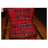 Wooden Chest w/ Northland Silverplate Flatware