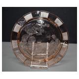 Federal Glass Sharon Cabbage Rose Footed Cake Plat