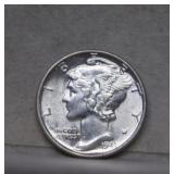 BU 1941 Mercury Silver Dime-Full Bands