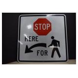 Reflective Highway Sign,Stop Here 30x30'