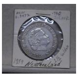 1959 Netherland Silver 2-1/2 Gulden  Fine 0.72