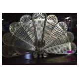 Vintage BRASS Peacock Fire Place Fan Safety Screen